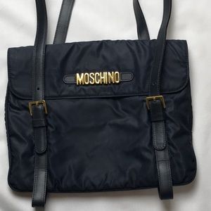 Vintage Moschino Redwall Nylon/Leather Black Bag